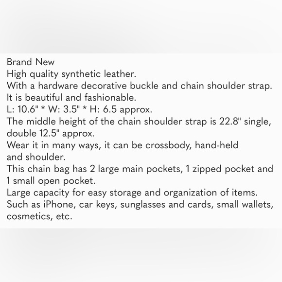 New Crocodile Embossed Chain Strap Fashion Crossbody Bag - Picture 5 of 5